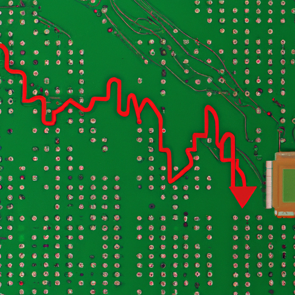 Illustration of "AI and Tech Stocks Tumble Amid Biden's Export Controls and Trump's Taiwan Comments"