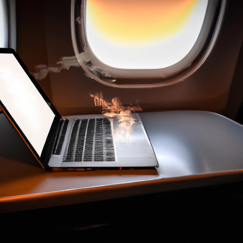 Illustration of Chaos in the Air: Laptop Fire Erupts on American Airlines Flight