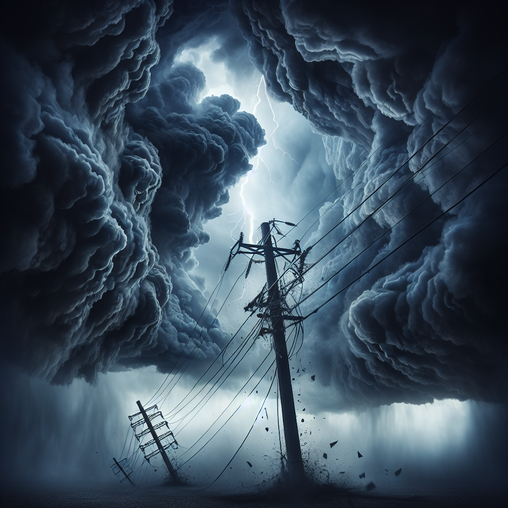 Illustration of "Power Outages and Destruction: Hurricane Beryl's Impact Unveiled"