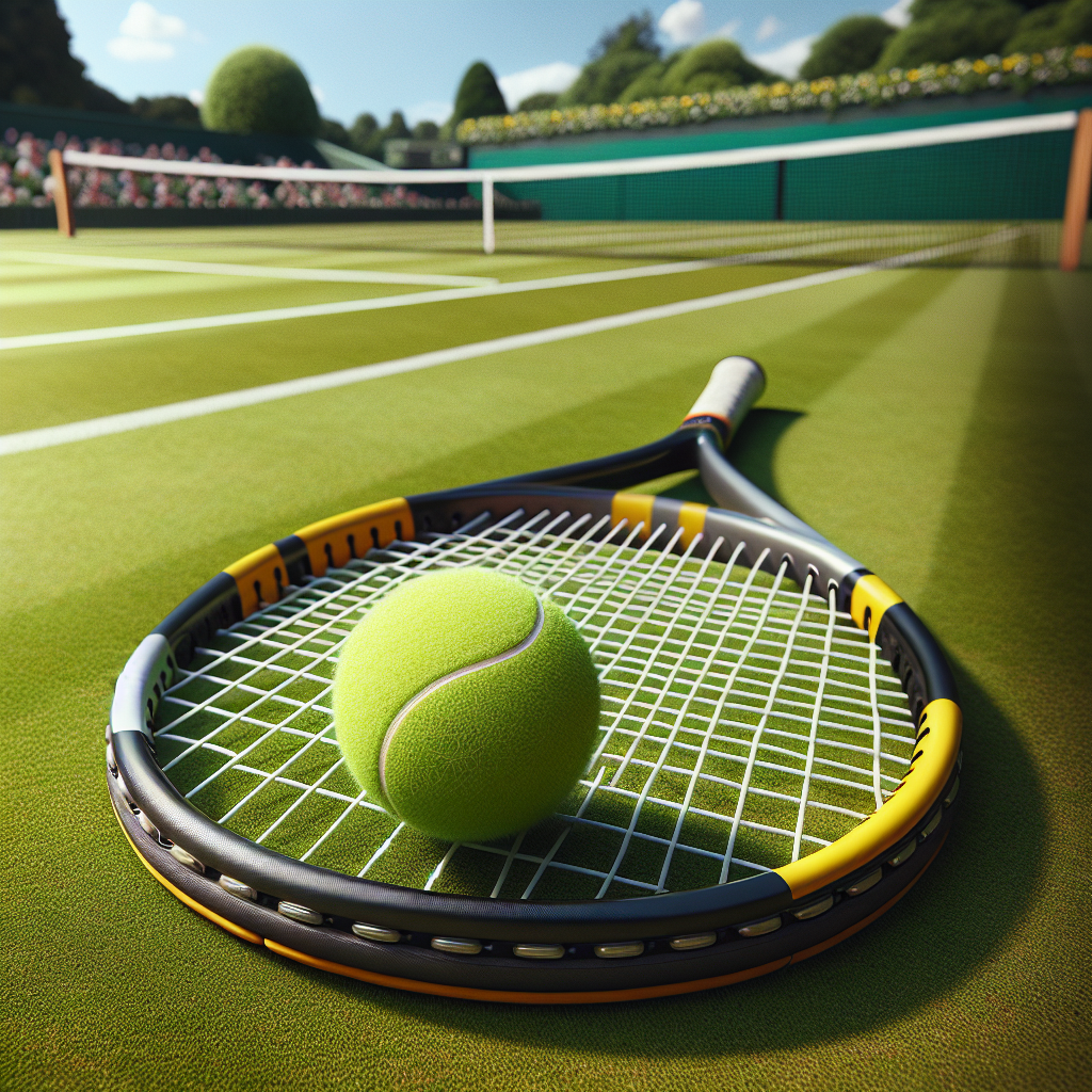 Illustration of "Rising Tennis Star Sun Shines Bright at Wimbledon"