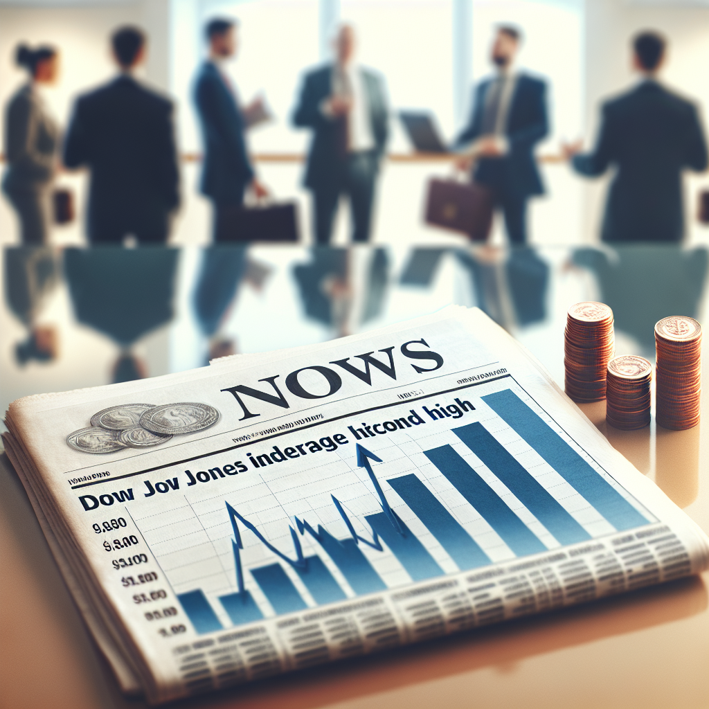 Illustration of Stock Market Update: Dow Hits Record High as Bank Earnings Surge