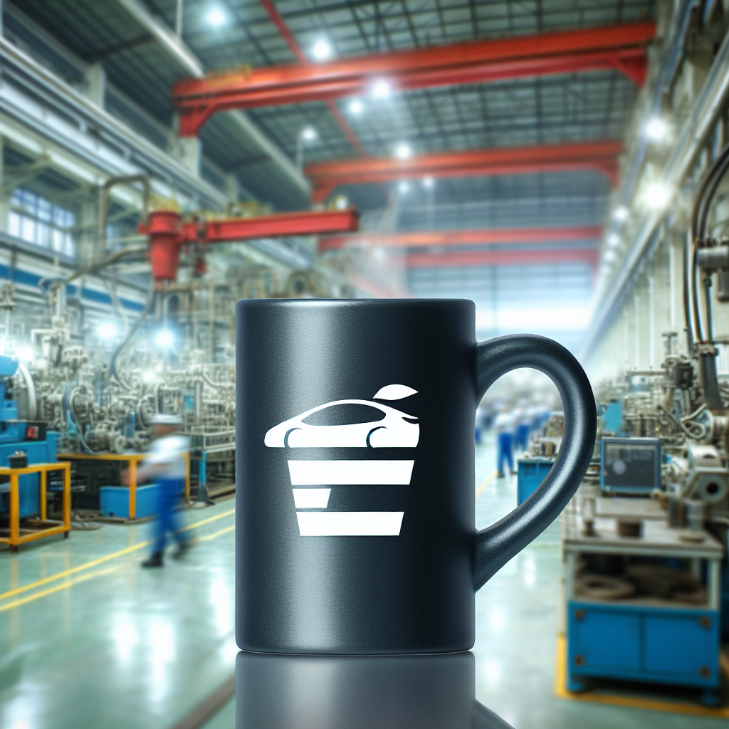 Illustration of "Tesla's Gigafactory Mystery: 65,000 Coffee Mugs Disappear"