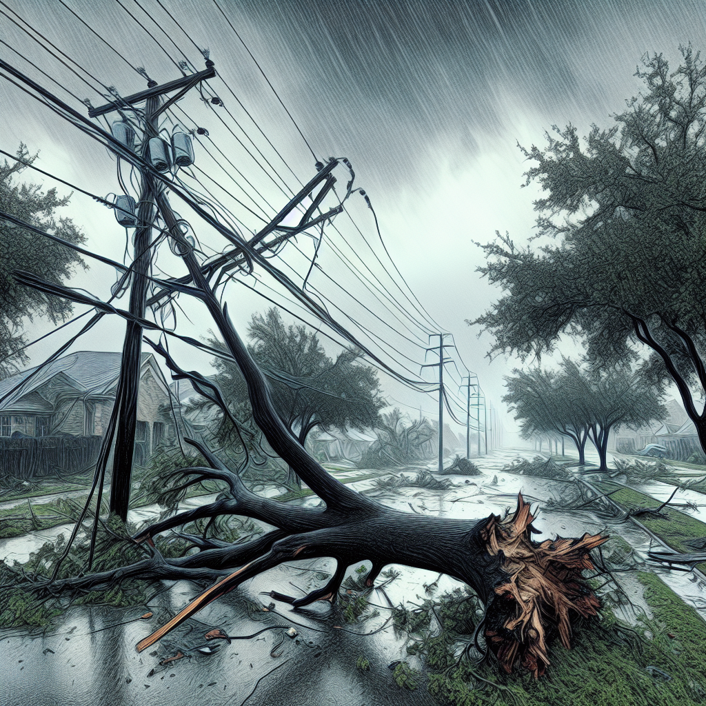 Illustration of "Texas Struck by Hurricane Beryl: Over 1 Million Without Power"