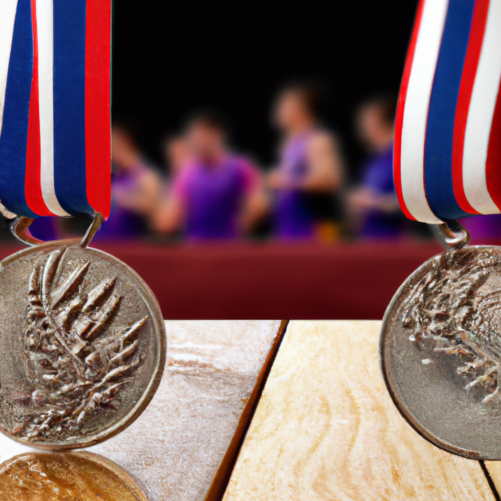 Illustration of Biles and Chiles Celebrate Silver and Bronze with Heartfelt Gesture!