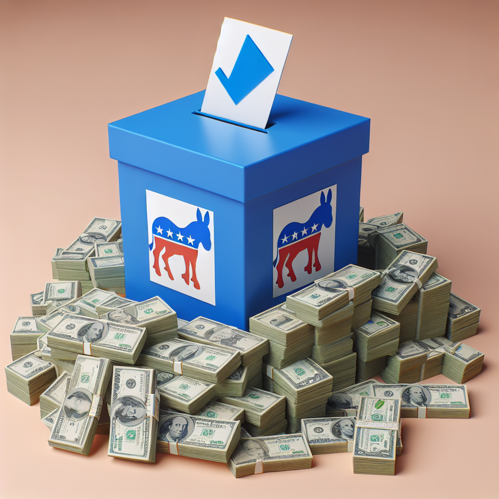 Illustration of Democrats' Record-Breaking Fundraising Haul Raises Eyebrows