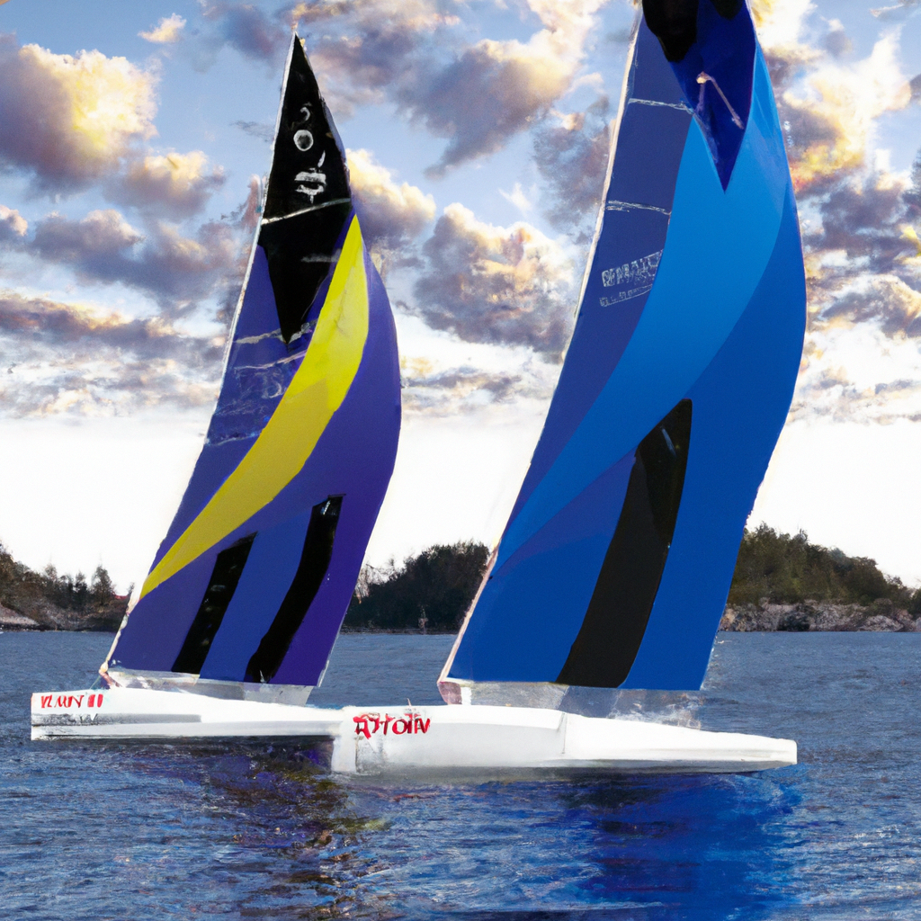 Illustration of Exciting Finish: Thursday's Men's Skiff Races and First Men's Dinghy Showdown!