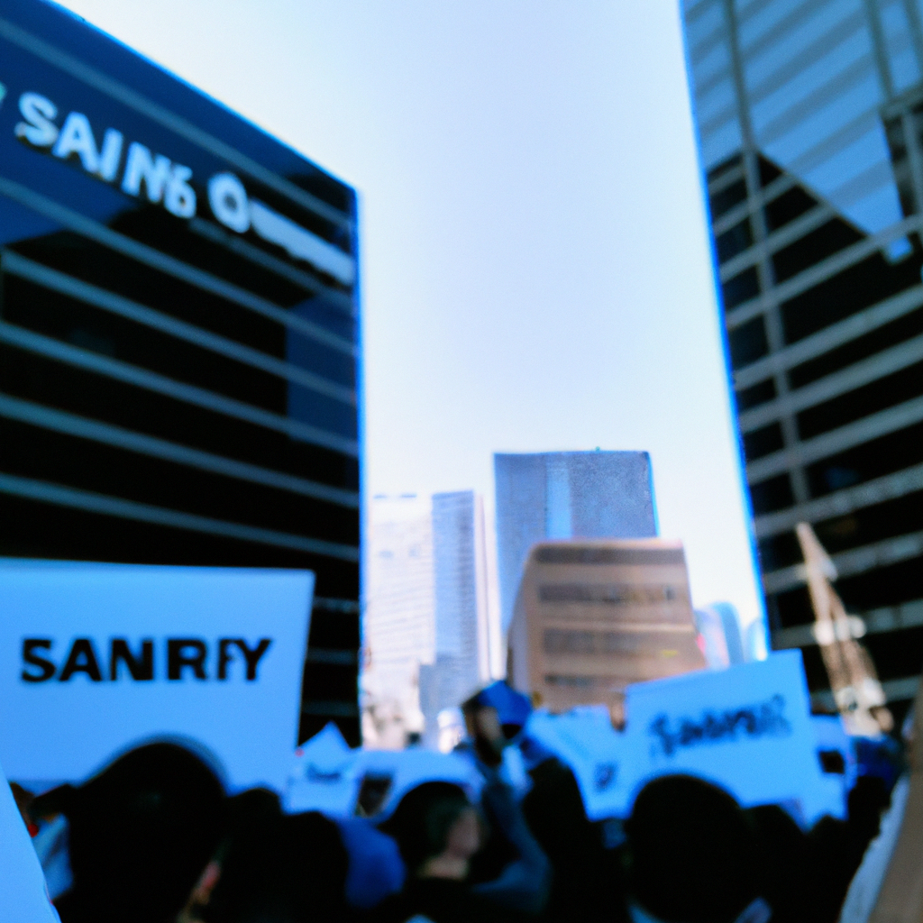 Illustration of Samsung Employees Rally for Change Amid Record Profits