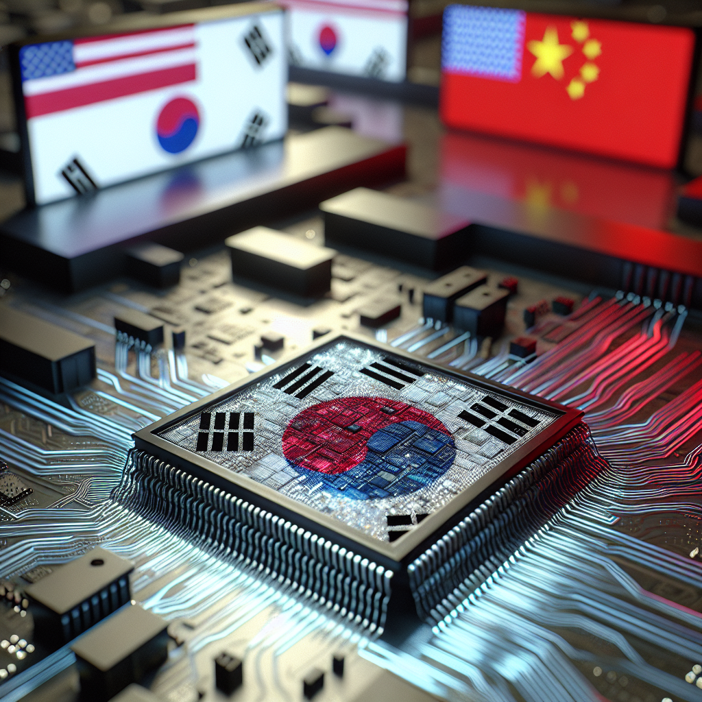 Illustration of South Korea's AI Productivity Boom Threatened by U.S.-China Semiconductor Tensions
