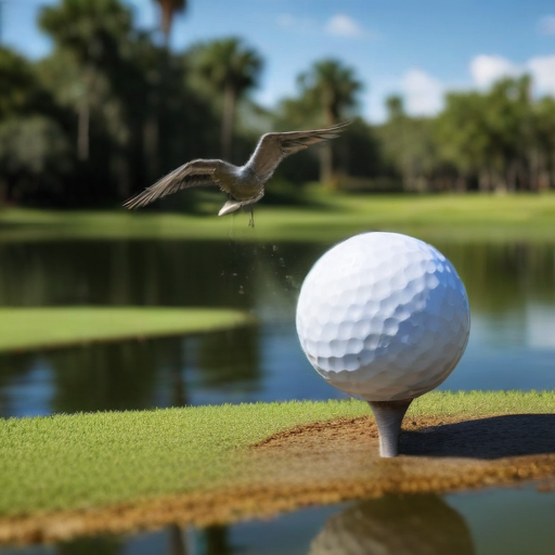 Illustration of Alligator Surprise: Golf Shot Goes Wild in Naples!