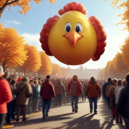 Illustration of Balloons Take Flight: Macy's Thanksgiving Parade Builds Anticipation