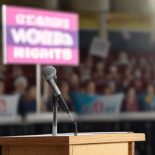 Illustration of Cardi B's Fiery Speech at Harris' Rally: A Call for Change and Women's Rights!