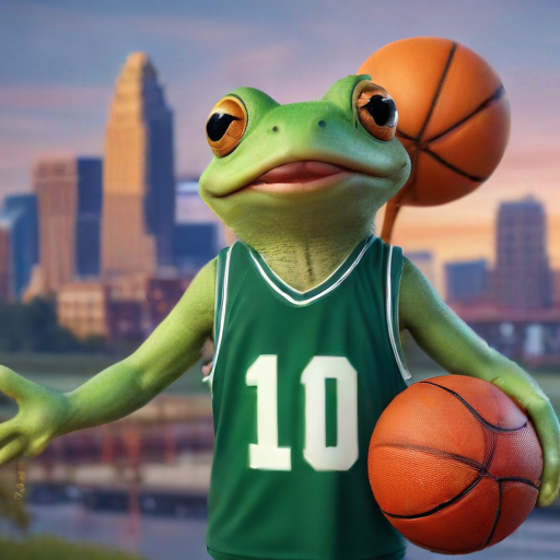 Illustration of Cavs Victory Frog: The Quirky Mascot Uniting Cleveland Fans!