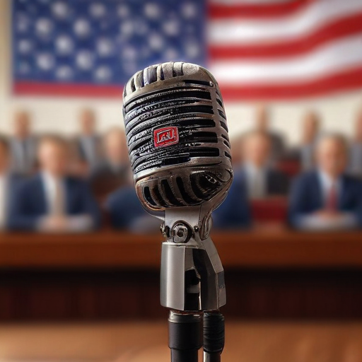 Illustration of Clash of Visions: Trump and Harris Rally for a Nation at a Crossroads
