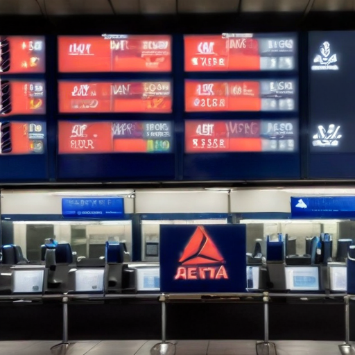 Illustration of Delta Air Lines Faces Chaos: 1,300 Flights Canceled Amid Global Outage