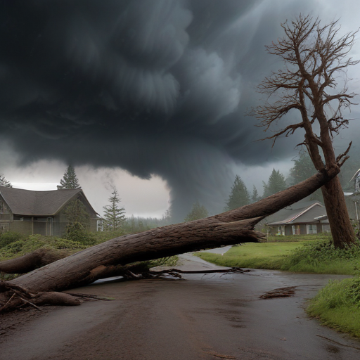 Illustration of Destructive Bomb Cyclone Wreaks Havoc in Western Washington