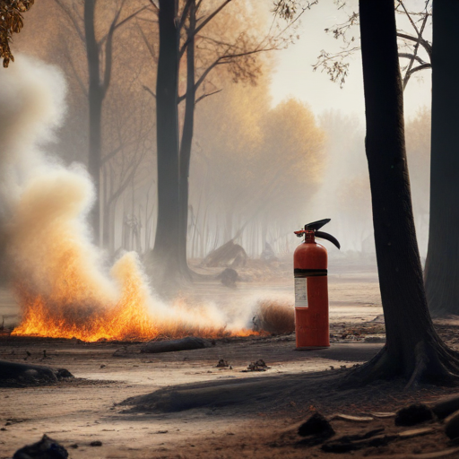 Illustration of Drought Crisis: Brooklyn's Prospect Park Engulfed in Flames