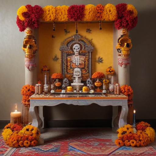 Illustration of Lansing's Vibrant Dia de los Muertos: A Celebration of Life and Memory