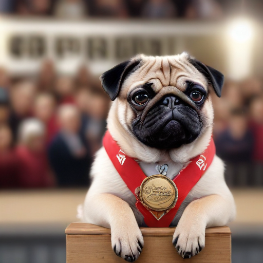 Illustration of Pug-tastic Victory: Meet America's New Dog Champion Vito!