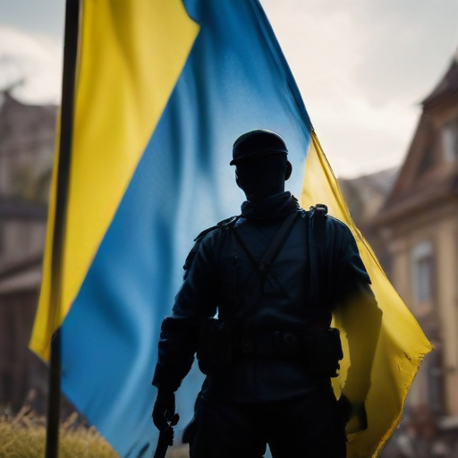 Illustration of Rutte Marks 1,000 Days of War: NATO's Commitment to Ukraine Shines Through Art