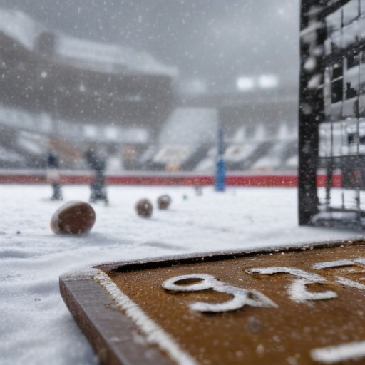 Illustration of Snowy Showdown: Browns and Steelers Battle in Winter Wonderland