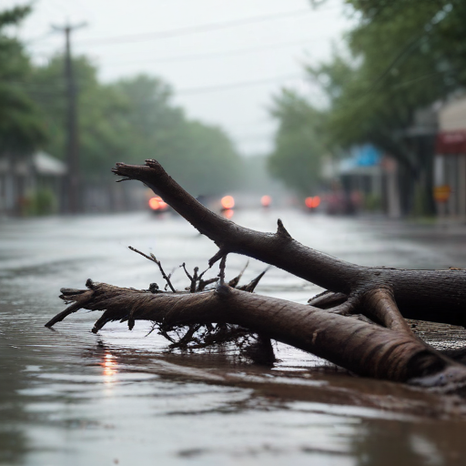 Illustration of Storm Devastation: Northwest U.S. Faces Fierce Weather and Tragedy