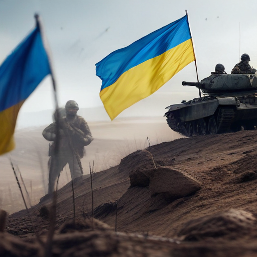 Illustration of Ukrainian Resolve Tested as Tensions Escalate with Russia