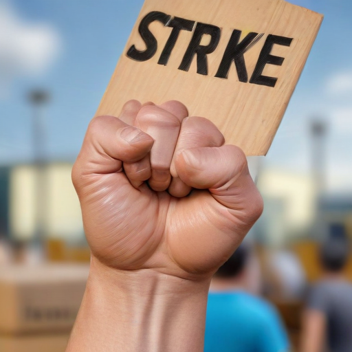 Illustration of Amazon Workers Strike: A Historic Protest Unfolds