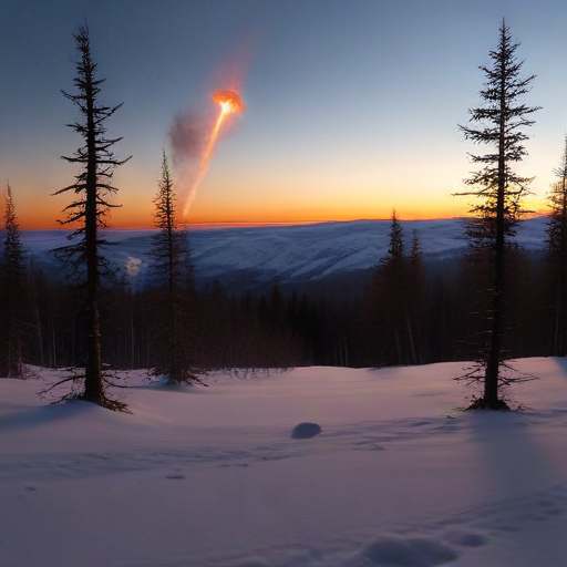 Illustration of Asteroid Encounter: Spectacular Fireball Lights Up Siberia Sky!