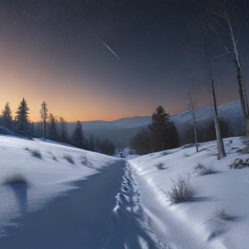 Illustration of Celestial Wonders: Cold Moon and Geminid Meteor Shower Light Up December Skies