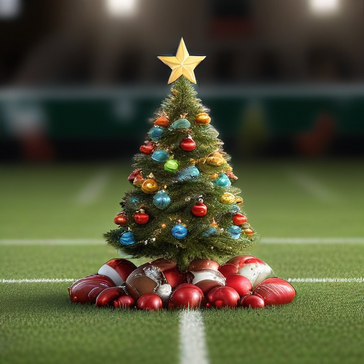 Illustration of Christmas Cheer and NFL Showdown: Mariah and Beyoncé Shine on Game Day!