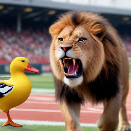 Illustration of Ducks vs. Lions: Who Will Roar in the Big Ten Championship?