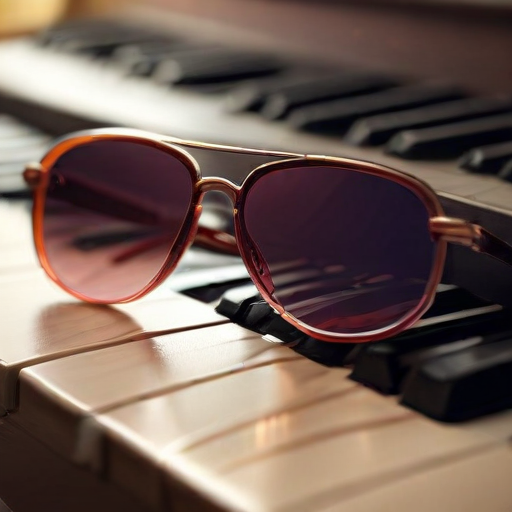 Illustration of Elton John's Inspiring Fight Against Vision Loss Amid Musical Triumphs