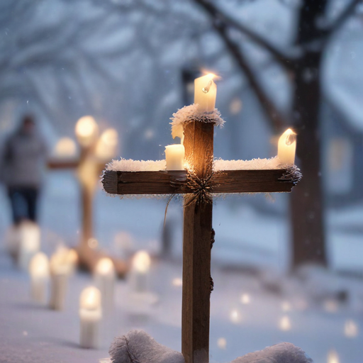 Illustration of Faith and Community Shine Through the Cold at Guadalupe Feast