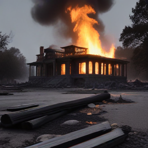 Illustration of Historic Bidwell Mansion Lost to Devastating Fire: Community Mourns