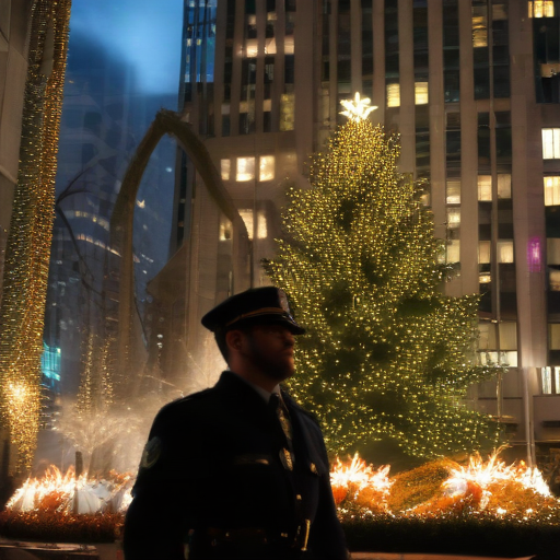 Illustration of Holiday Security Heightened for Rockefeller Center Tree Lighting Ceremony