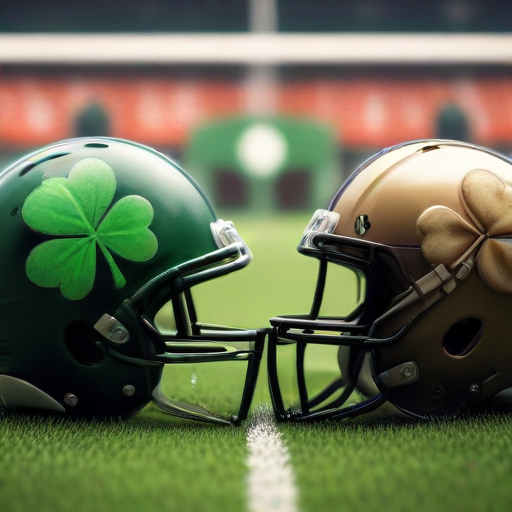 Illustration of Irish Clash with Trojans: Playoff Hopes on the Line!