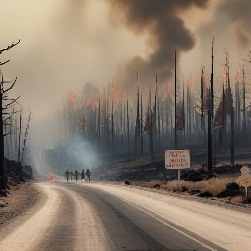 Illustration of Malibu in Crisis: Franklin Fire Forces Massive Evacuations and Road Closures
