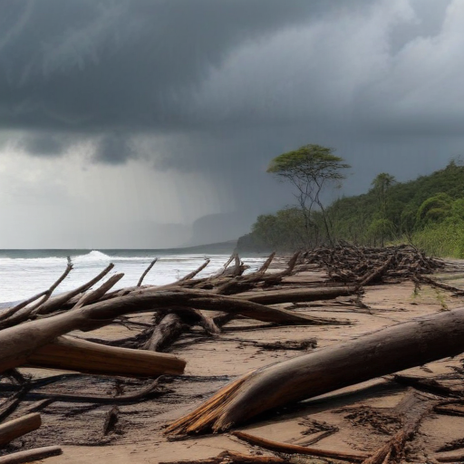 Illustration of Mayotte in Crisis: Cyclone Chido Leaves Devastation and Despair