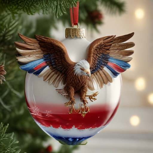 Illustration of Melania Trump's Patriotic Ornaments: A Cheerful Comeback!