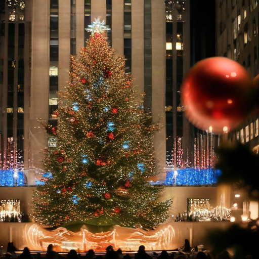Illustration of Rockefeller Center Tree Lighting Kicks Off Holiday Season Amidst Safety Measures