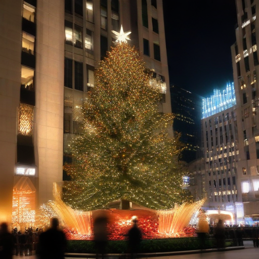 Illustration of Rockefeller Center Tree Lighting Shines Bright Amidst City Challenges