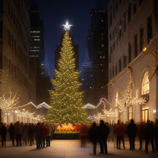 Illustration of Rockefeller Christmas Tree Lights Up NYC: A Holiday Tradition Amid Safety Concerns