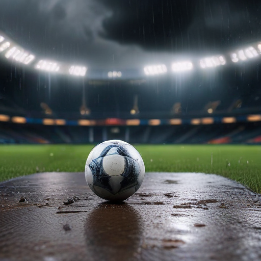 Illustration of Saliba's Late Heroics: Arsenal Fights Back in Rainy London Derby
