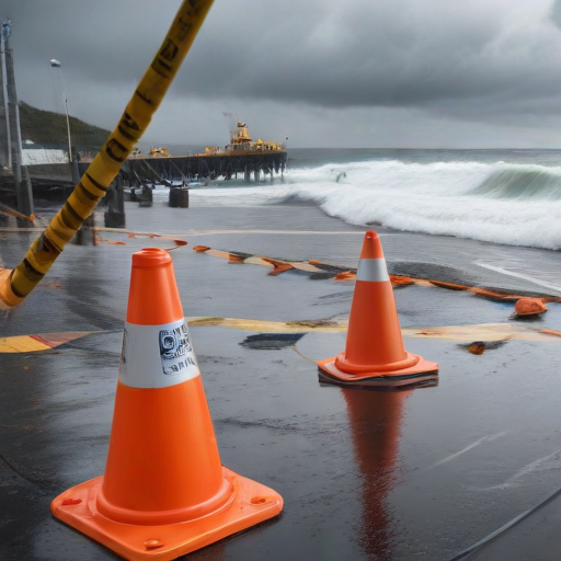 Illustration of Santa Cruz Wharf Collapse: Storm-Related Rescue Raises Safety Concerns