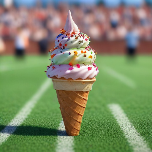 Illustration of Scoops and Scores: A Whimsical Take on Ice Cream and Football Performance