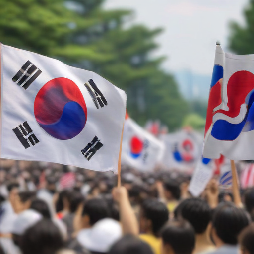 Illustration of South Korea's Martial Law Crisis: Citizens Unite Against Authoritarianism