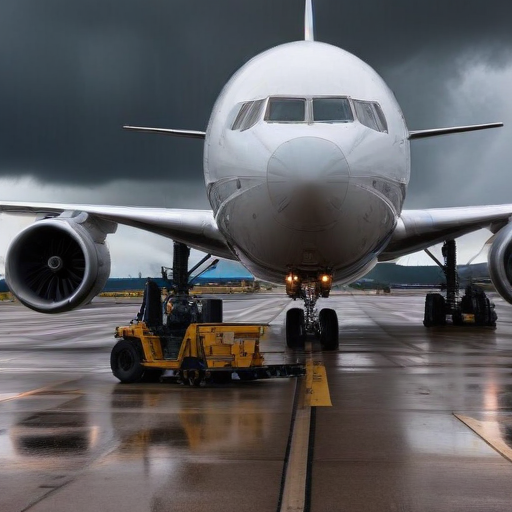 Illustration of Travel Chaos: American Airlines Grounds Flights Amid Tech Troubles and Storms