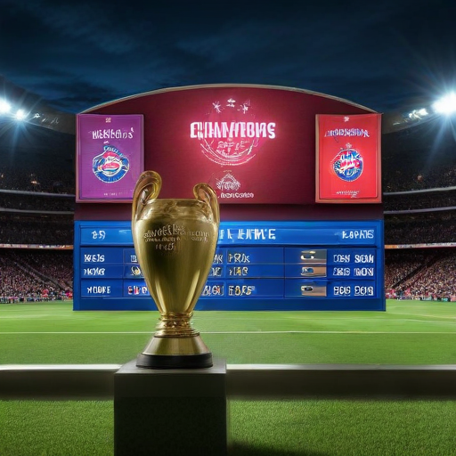 Illustration of UEFA Champions League Showdown: Barcelona, Arsenal, and More in Thrilling Race!