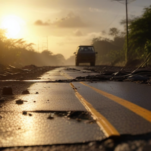 Illustration of Vanuatu Earthquake: Chaos and Resilience Amidst Destruction