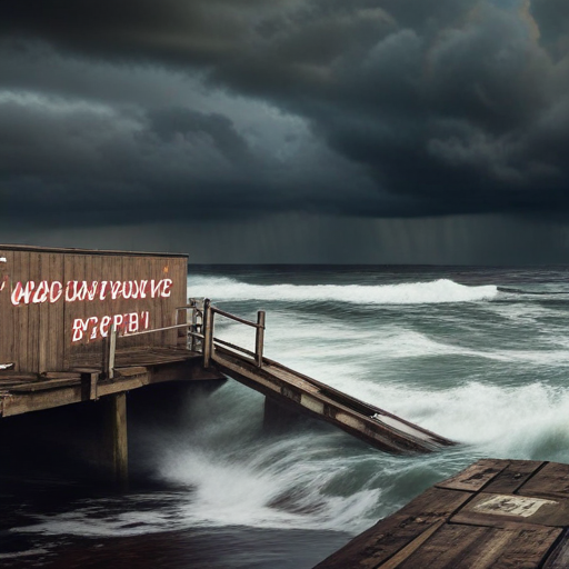 Illustration of Wharf Woes: Santa Cruz Incident Sparks Safety Concerns Amid Storm Surge